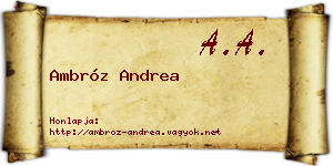 Ambróz Andrea névjegykártya