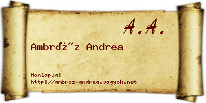 Ambróz Andrea névjegykártya